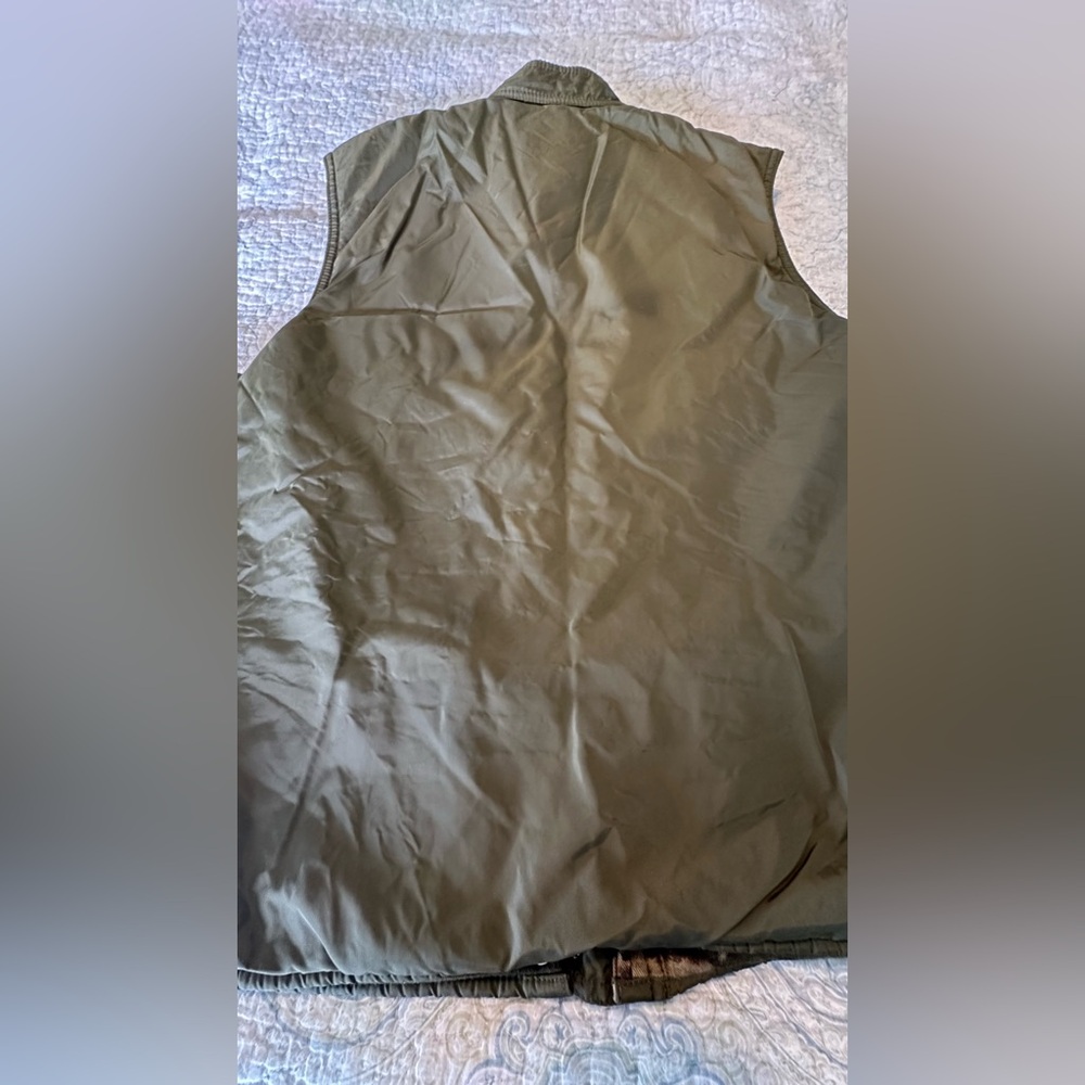 Ralph Lauren Vintage 90s Cargo Vest Full Zip Snap Closure Army Green Women's S - Picture 6 of 16